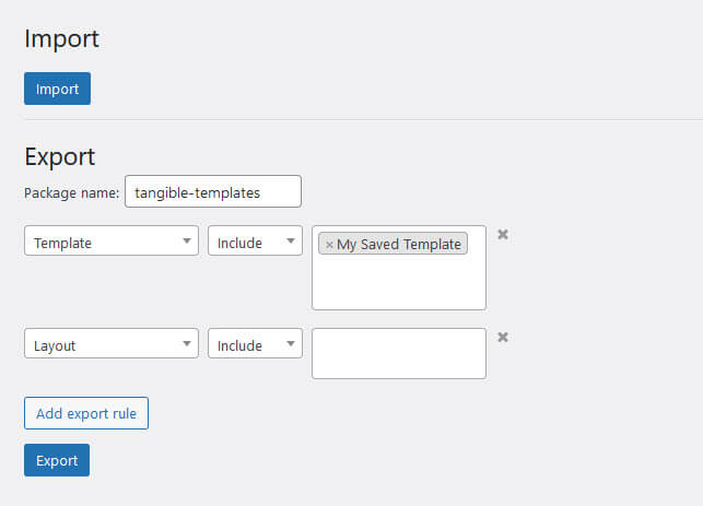 Assembling a package for export with the Loops & Logic Import/Export tool