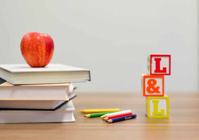 Wooden learning letter blocks that spell out L&L
